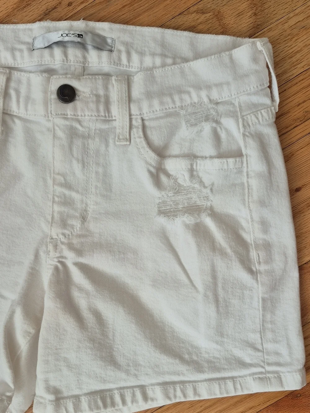 Joe's Women's White Distressed Jeans Stretch Denim Shorts Size 26